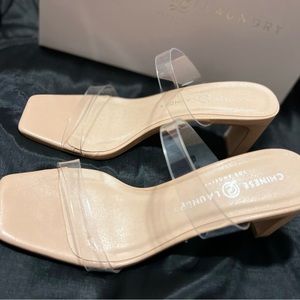 Chinese Laundry® “Yanti” Slide Sandal (Women’s US 5.5, Pink/Clear)